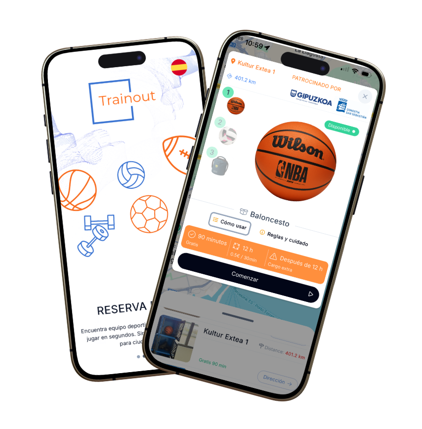 Pantallas de la app TrainOut